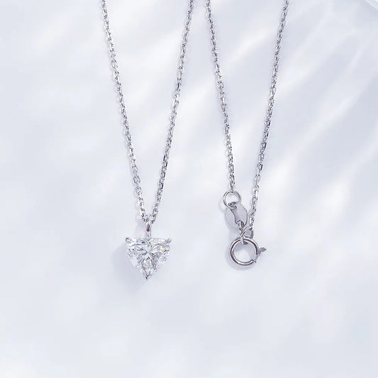 0.94 ct Adjustable Heart-Cut Lab-Grown Diamond Necklace in PT950 Platinum – APYPN0014-PT