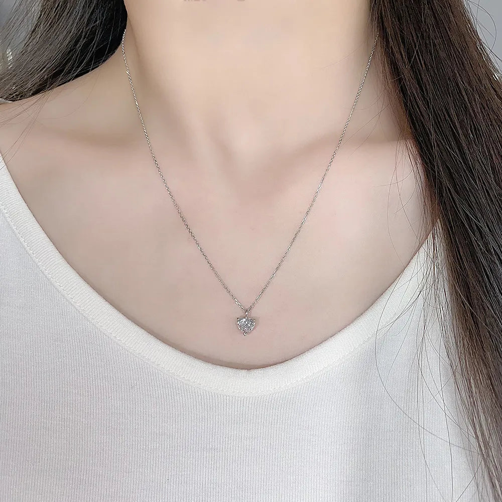 0.94 ct Adjustable Heart-Cut Lab-Grown Diamond Necklace in PT950 Platinum – APYPN0014-PT