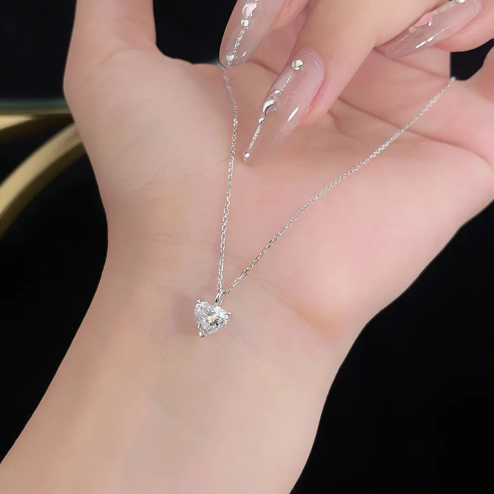 0.94 ct Adjustable Heart-Cut Lab-Grown Diamond Necklace in PT950 Platinum – APYPN0014-PT