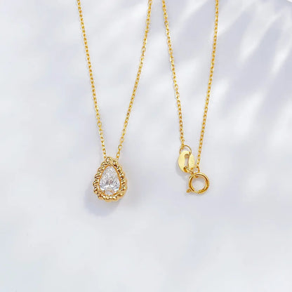 0.55 ct Pear-Cut Lab-Grown Diamond Necklace in 18K Yellow Gold
