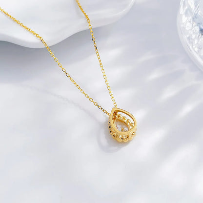 0.55 ct Pear-Cut Lab-Grown Diamond Necklace in 18K Yellow Gold