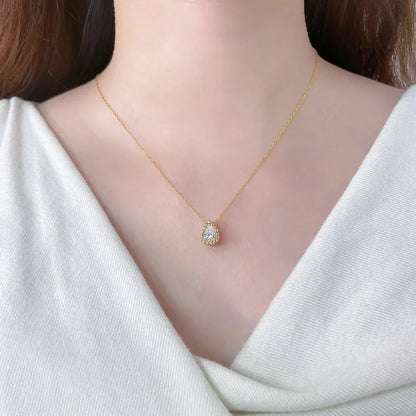 0.55 ct Pear-Cut Lab-Grown Diamond Necklace in 18K Yellow Gold