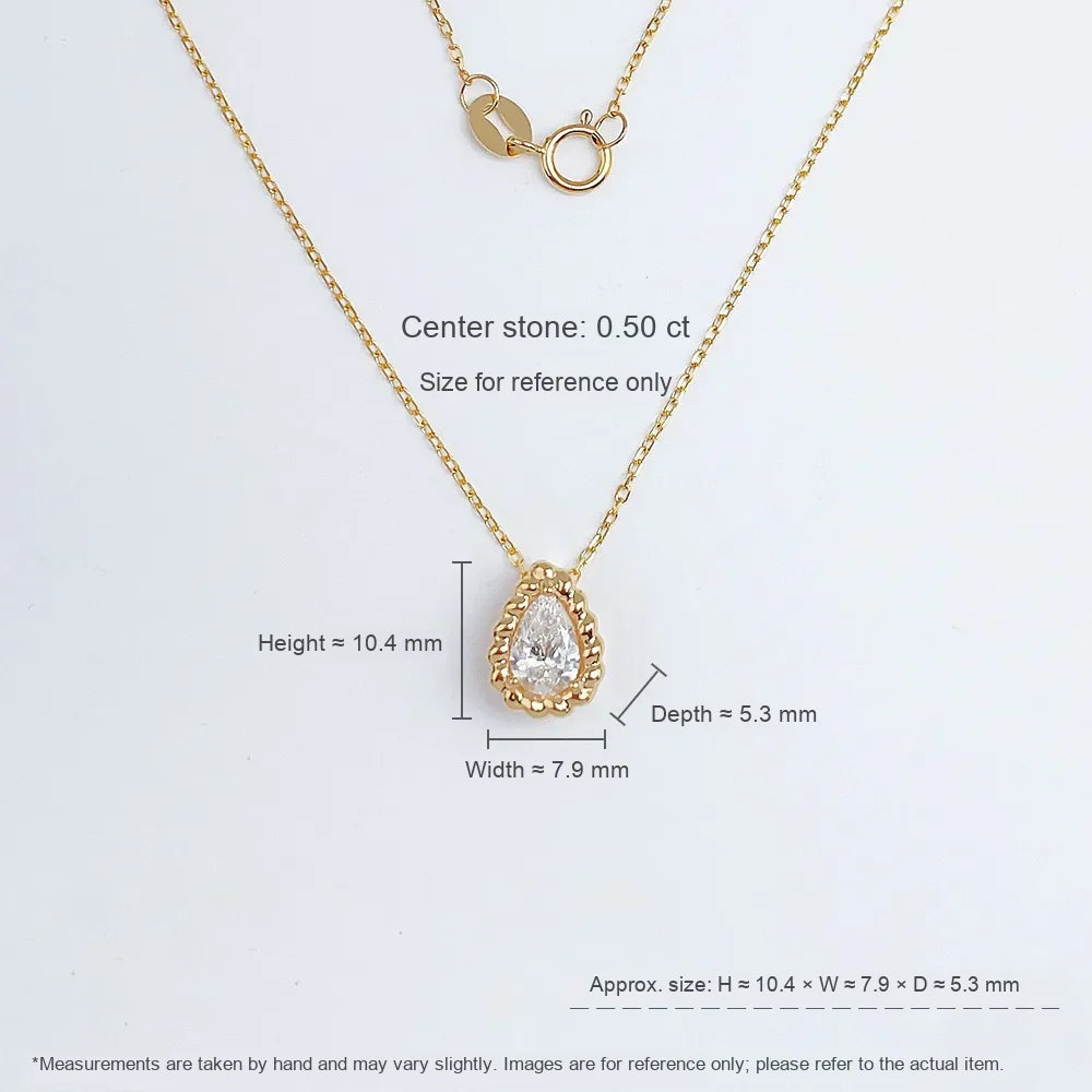 0.55 ct Pear-Cut Lab-Grown Diamond Necklace in 18K Yellow Gold