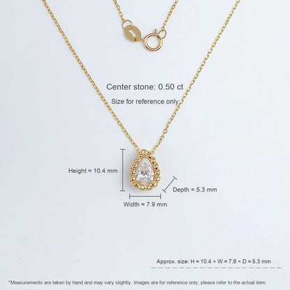 0.55 ct Pear-Cut Lab-Grown Diamond Necklace in 18K Yellow Gold