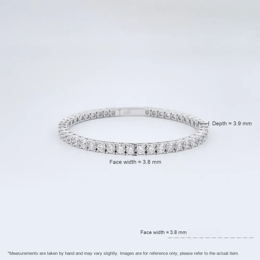 Statement Round-Cut Lab-Grown Diamond Bangle in 18K White Gold