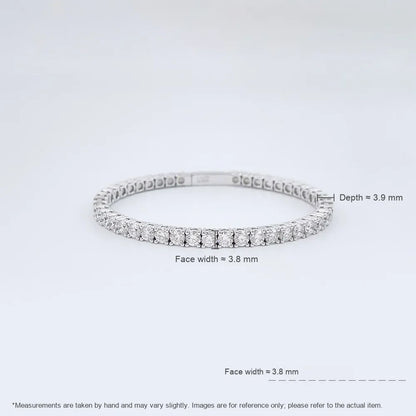 Statement Round-Cut Lab-Grown Diamond Bangle in 18K White Gold