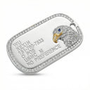 Iced Out Eagle Military ID Tag - Lab Grown Diamonds & Blue Sapphire Eye