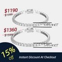 Thick Sterling Silver Tennis Bracelet（18K White Gold Plated）