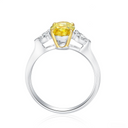 The Canary Oval Three-Stone Ring