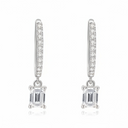 The Emerald Cut Drop Hoops