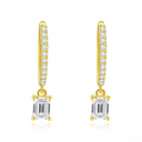 The Emerald Cut Drop Hoops