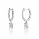 The Emerald Cut Drop Hoops