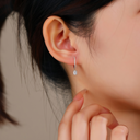 The Emerald Cut Drop Hoops