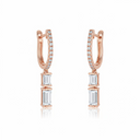 The Emerald Cut Linear Drop Earrings