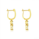 The Emerald Cut Linear Drop Earrings