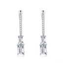 The Emerald Cut Linear Drop Earrings