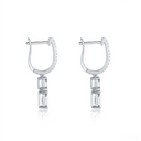 The Emerald Cut Linear Drop Earrings