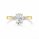 The Oval Three-Stone Baguette Ring
