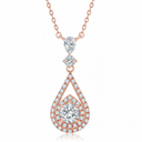 The Royal Pear Halo Drop Necklace