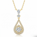 The Royal Pear Halo Drop Necklace