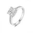 The Victoria - Square Radiant Cathedral Ring with Pave Accents
