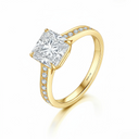 The Victoria - Square Radiant Cathedral Ring with Pave Accents