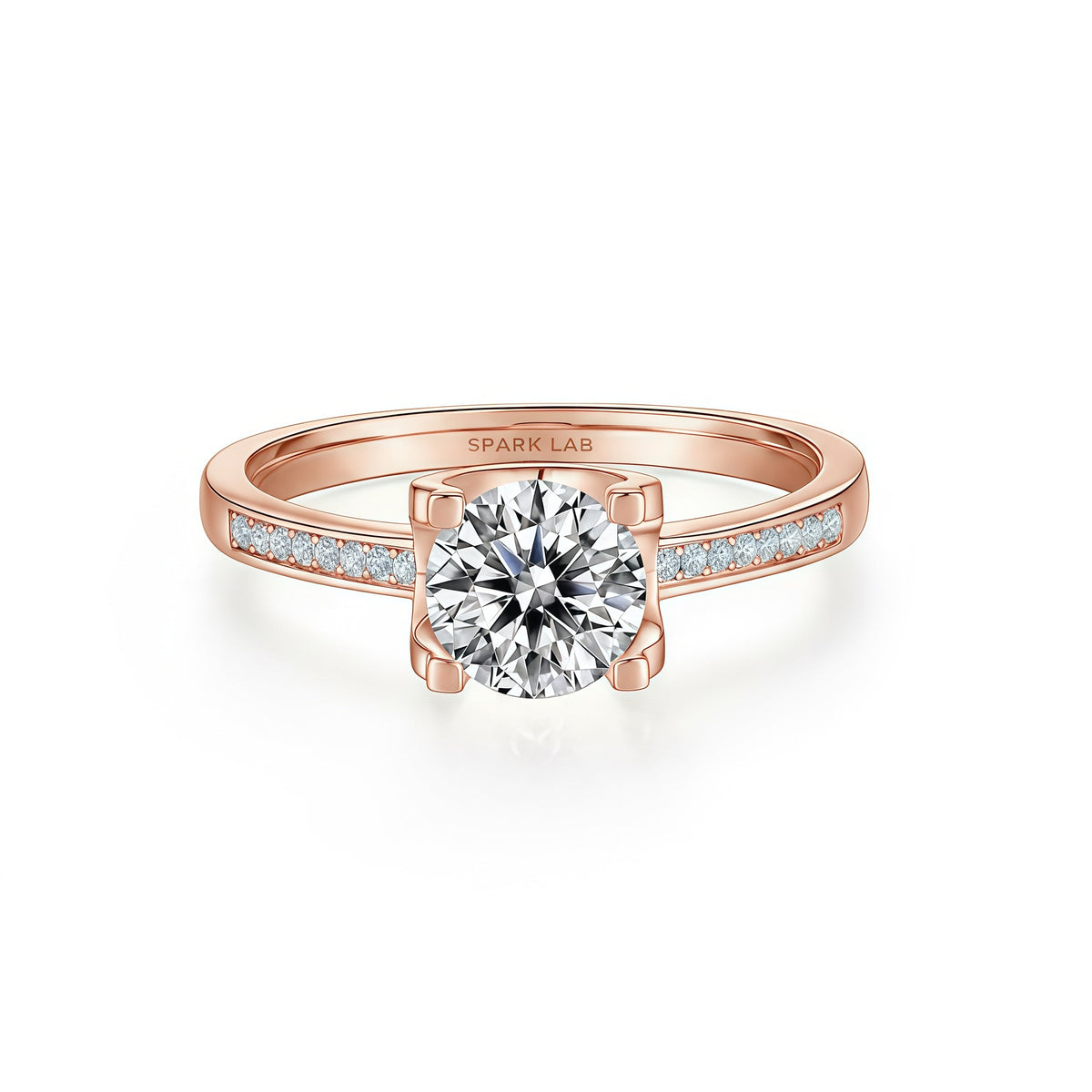 Bullhead Setting Pavé Lab Diamond Ring - SparkLab Gems