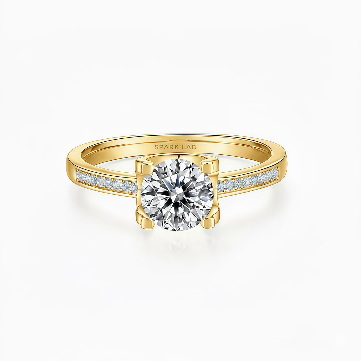 Bullhead Setting Pavé Lab Diamond Ring - SparkLab Gems