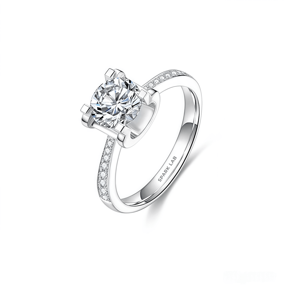 Bullhead Setting Pavé Lab Diamond Ring - SparkLab Gems