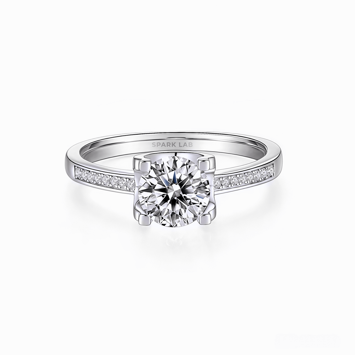 Bullhead Setting Pavé Lab Diamond Ring - SparkLab Gems