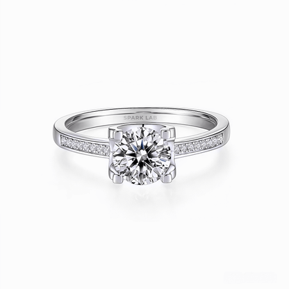 Bullhead Setting Pavé Lab Diamond Ring - SparkLab Gems