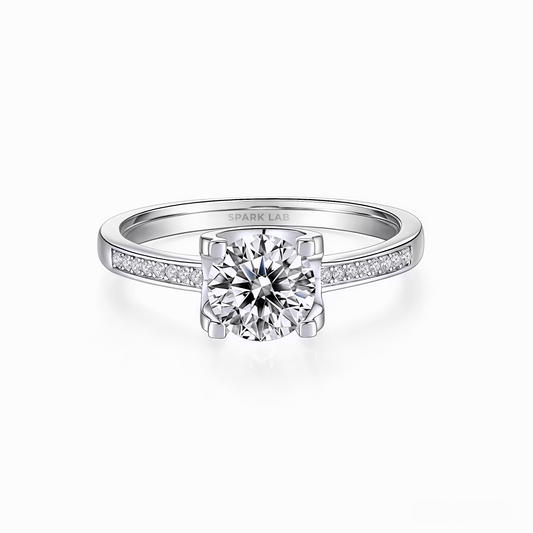 Bullhead Setting Pavé Lab Diamond Ring - SparkLab Gems