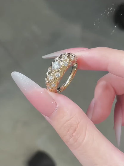 0.37 ct Celestial Mixed-Cut Lab-Grown Diamond Ring in 18K Yellow Gold – APYFR0121-Y video