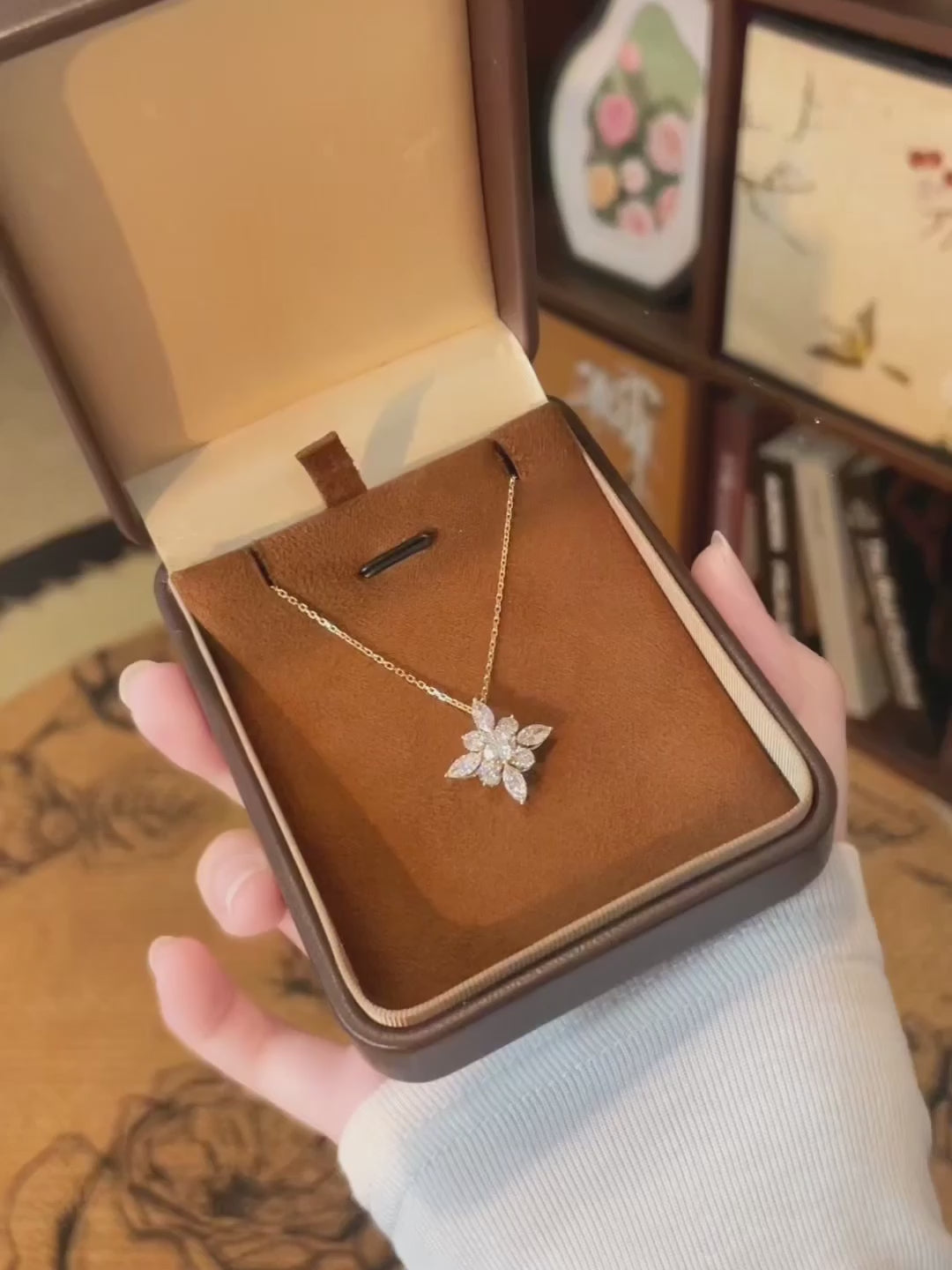 0.54 ct Cross Pavé Mixed-Cut Lab-Grown Diamond Necklace in 18K Yellow Gold video