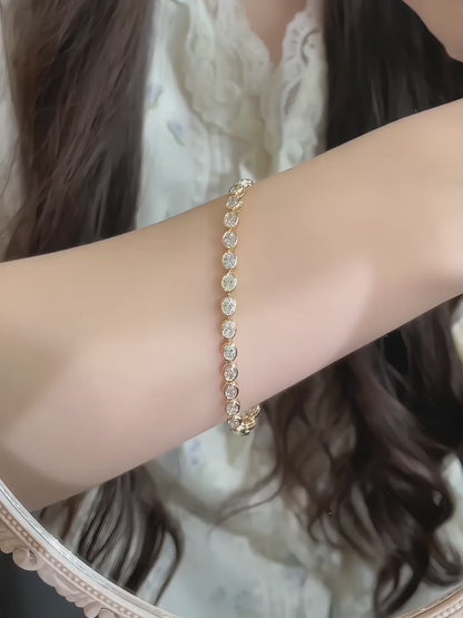 6.13 ctw Oval-Cut Lab-Grown Diamond Bracelet in 18K Yellow Gold