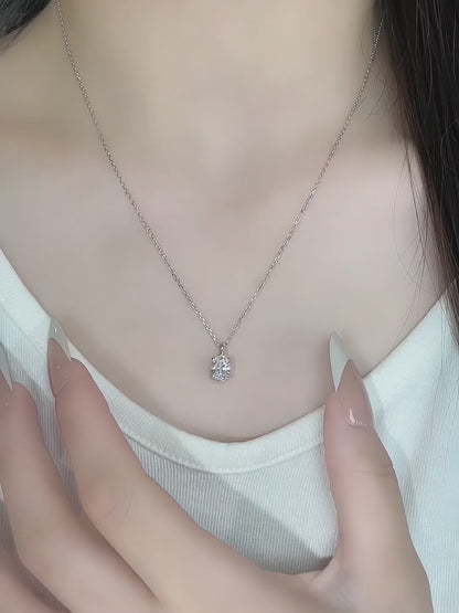 1 ct Minimalist Adjustable Pear-Cut Lab-Grown Diamond Necklace in PT950 Platinum – APYPN0005-PT video