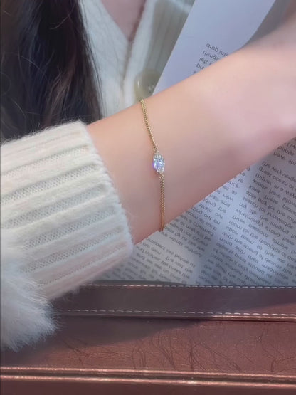 0.66 ctw Minimalist Marquise-Cut Lab-Grown Diamond Bracelet in 18K Yellow Gold