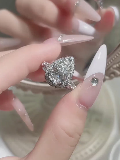 3.07 ct Statement Three-Prong Pear-Cut Lab-Grown Diamond Ring in PT950 Platinum – APYFR0112-PT video