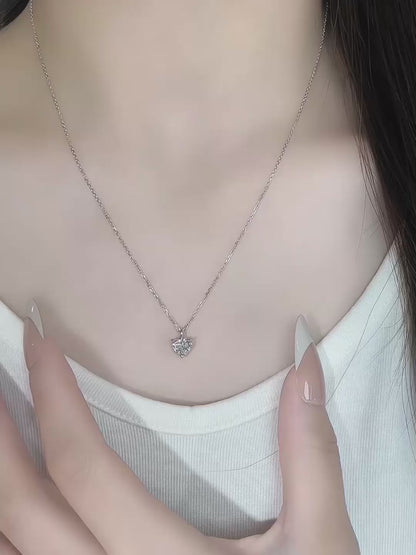 0.94 ct Adjustable Heart-Cut Lab-Grown Diamond Necklace in PT950 Platinum – APYPN0014-PT video