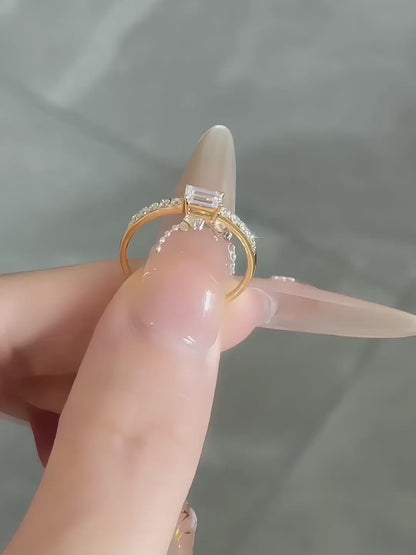 0.31 ct Emerald-Cut Lab-Grown Diamond Ring in 18K Yellow Gold – APYFR0187-Y video