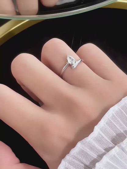 0.56 ct Minimalist Pear-Cut Lab-Grown Diamond Ring in PT950 Platinum video