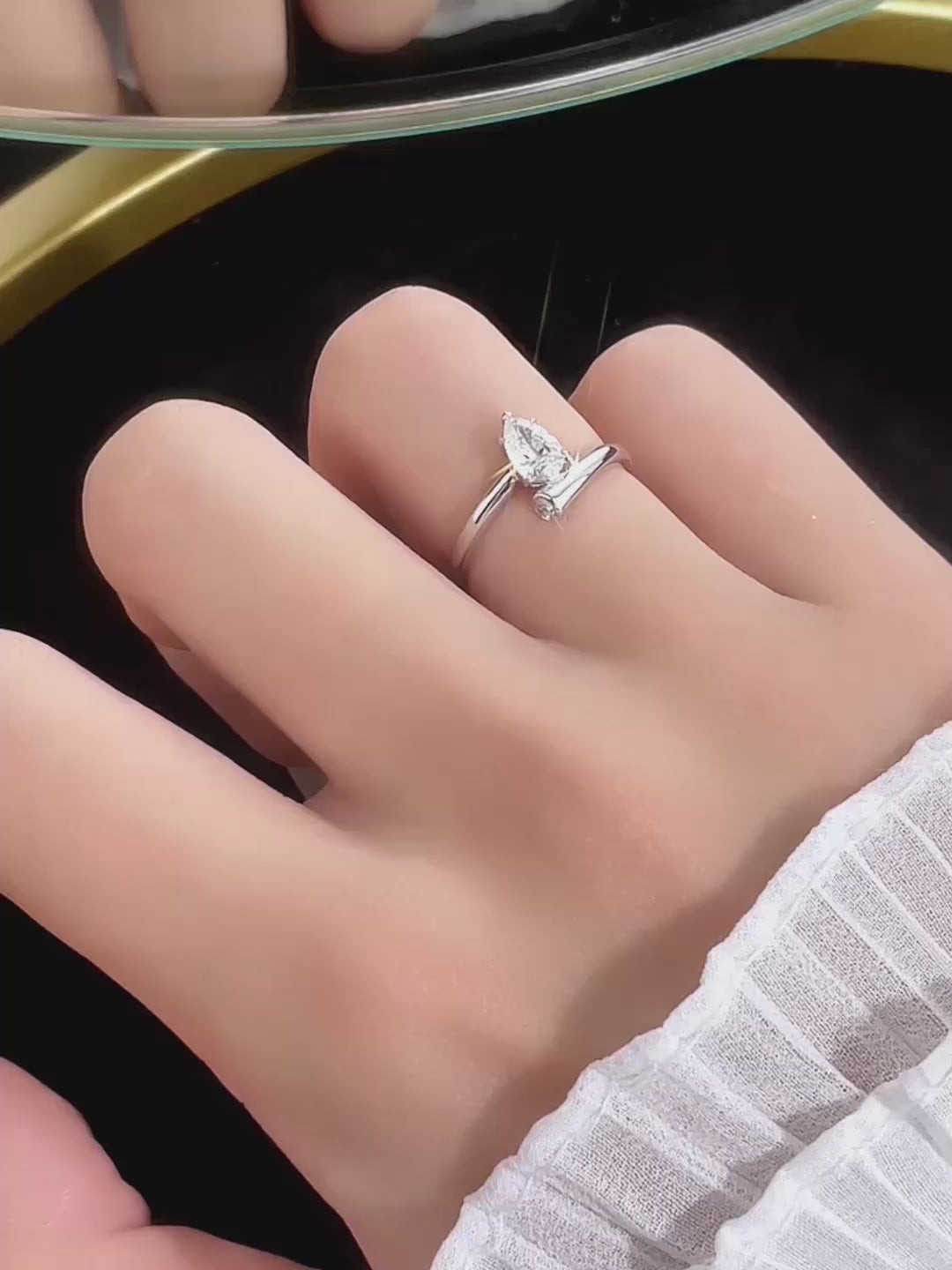 0.56 ct Minimalist Pear-Cut Lab-Grown Diamond Ring in PT950 Platinum video