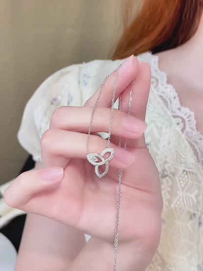 0.05 ct Celestial Adjustable Round-Cut Lab-Grown Diamond Necklace in PT950 Platinum – APYN0144-PT video