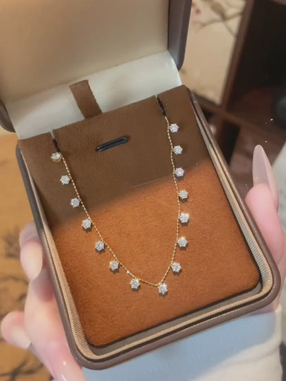 2.3 ctw Celestial Stackable Pear-Cut Lab-Grown Diamond Necklace in 18K Yellow Gold video