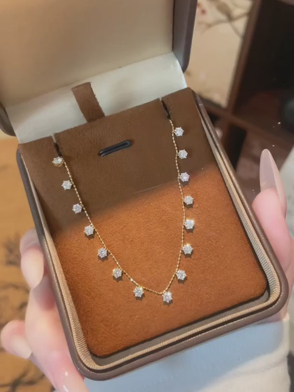 2.3 ctw Celestial Stackable Pear-Cut Lab-Grown Diamond Necklace in 18K Yellow Gold video