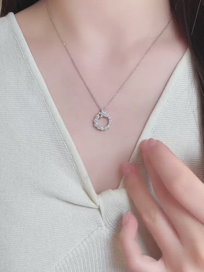 1.15 ctw Celestial Adjustable Round-Cut Lab-Grown Diamond Necklace in 18K White Gold – APYN0236-W video