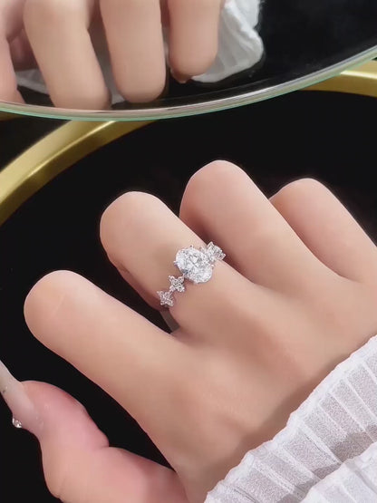 2.06 ct Celestial Four-Prong Oval-Cut Lab-Grown Diamond Ring in PT950 Platinum – APYFR0012-PT video