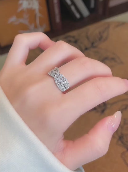 1.14 ctw Cross Mixed-Cut Lab-Grown Diamond Band in 18K White Gold video