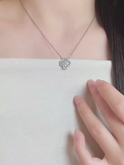 0.86 ctw Four-Leaf Clover Round-Cut Lab-Grown Diamond Necklace in 925 Sterling Silver – APYN0081-S video