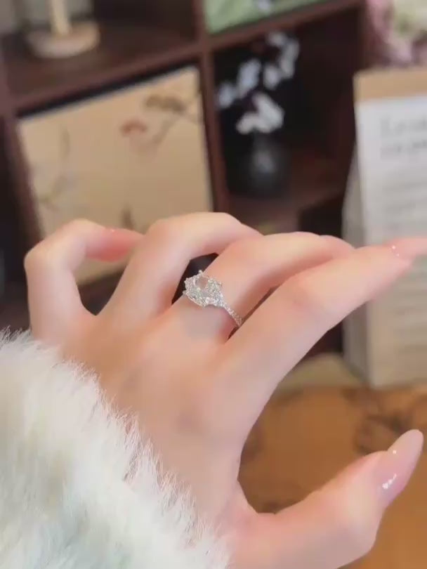 3.15 ct Vintage Four-Prong Round-Cut Lab-Grown Diamond Three-Stone Ring in 18K White Gold video